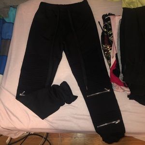Black Joggers w/ Zippers